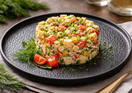 Крабовый салат по-новому: копченый красавчик с зеленью. Очень вкусная весенняя версия