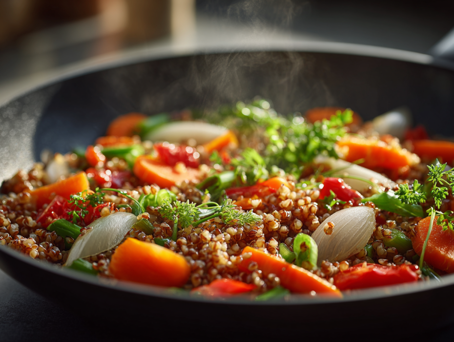 Гречка на сковороде с овощами