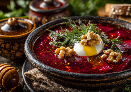 Борщ, который мы едим с медом и грецкими орехами. Не смейтесь, пока не попробуете — вот рецепт