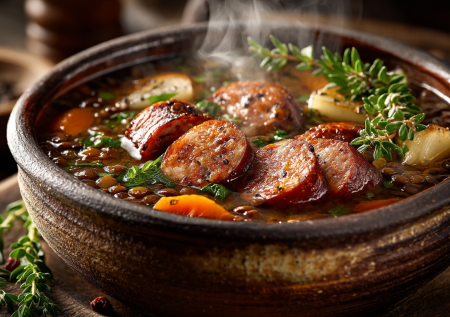 Сосиски, чечевица и полчаса времени — это не суп, а спасение для быстрого обеда