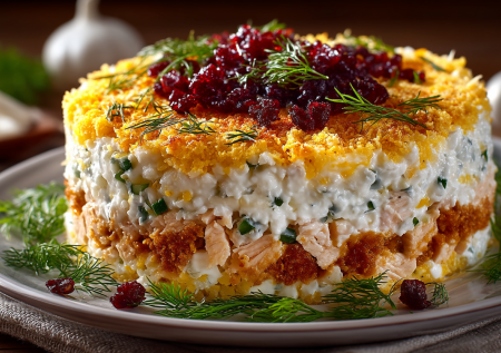 Салат «Петрович» с чесночным соусом на сметане: готовлю по любому поводу — съедается подчистую