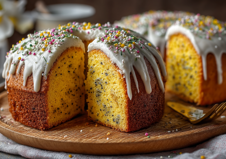 Желтые, солнечные, в меру сладкие: лимонно-маковые куличи без дрожжей с нежным влажным мякишем