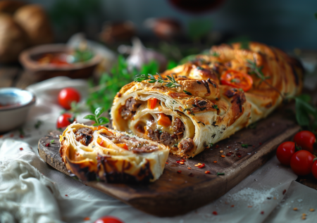 Горячий рулет из лаваша в духовке — быстрый ужин за 20 минут, который исчезает со стола