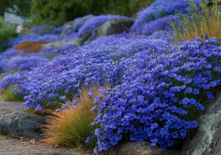 Синий водопад на вашей даче: вытеснит сорняки и цветет два месяца — чудо-многолетник