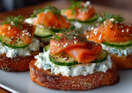 Настроение Италия! Нежные брускетты с творожным сыром и семгой — идеально под бокал белого