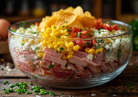 Гости в шоке, а вы — нет: салат с чипсами, который исчезает со стола за минуты