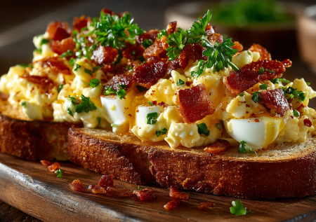 Приготовил эти тосты с беконом и карри на завтрак — и день начался идеально