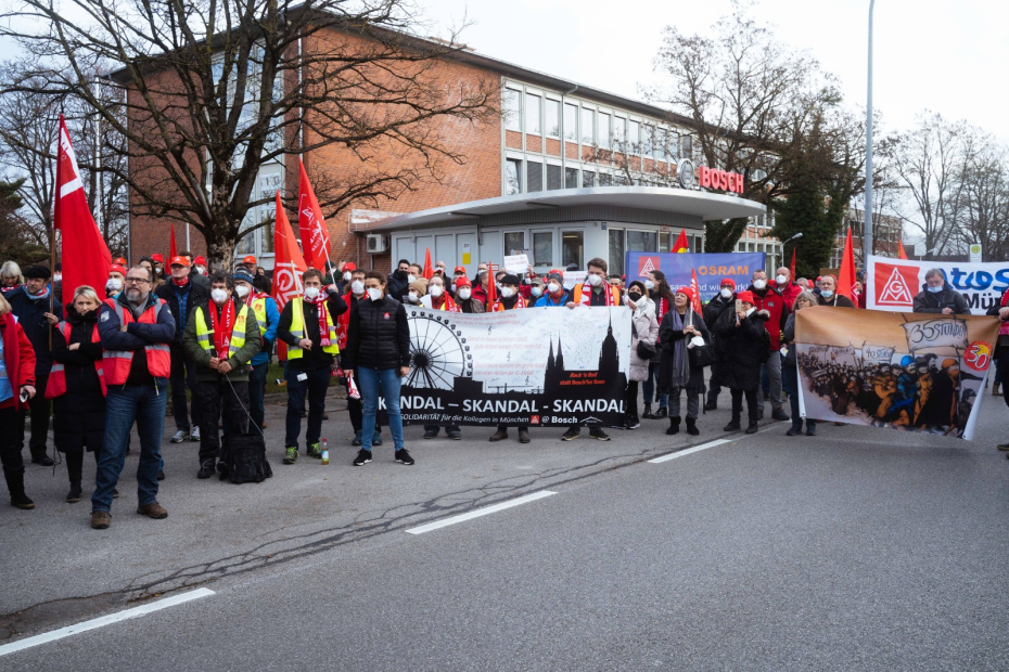 Демонстрация против закрытия завода Bosch в Мюнхене