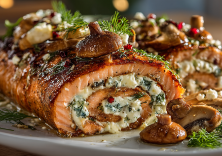 Подсели на эти рулетики из горбуши — готовлю с грибами и сыром: созданы для балдежного ужина