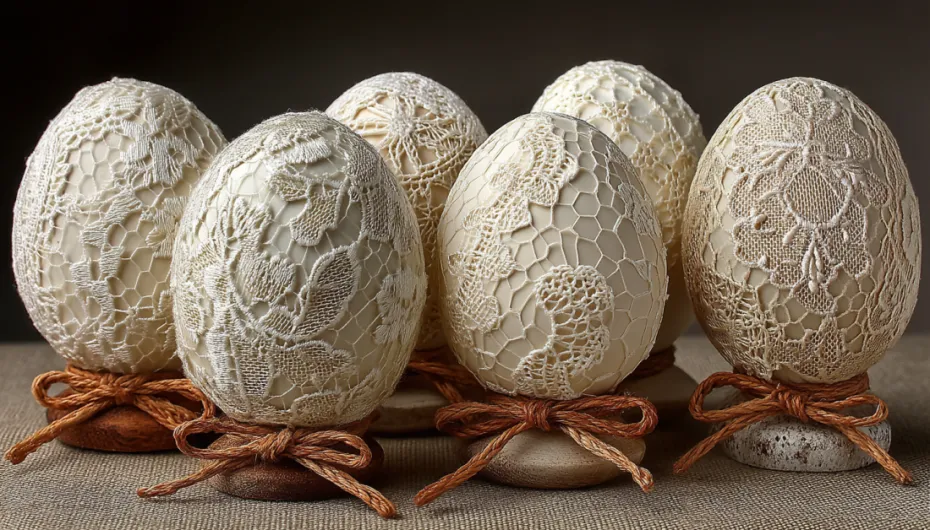 Кружевные узоры на яйцах