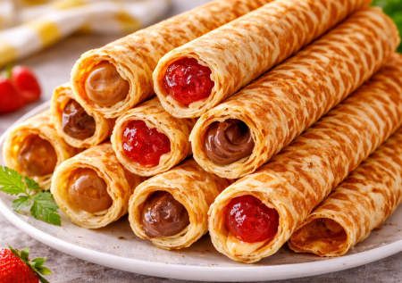 Три яйца, чуть молока и масла — хрустящие вафельные трубочки на сковороде без вафельницы