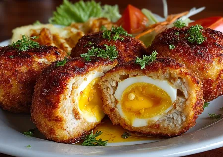 Яйца в мясной шубке — выглядит как из ресторана, а готовится на раз-два дома