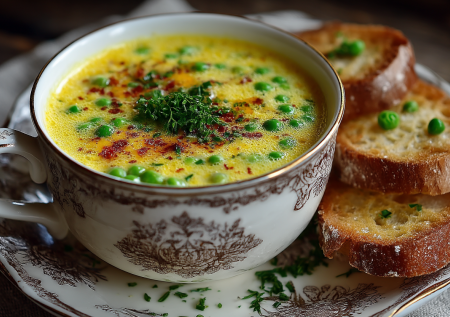 Вместо наваристого борща — этот кремовый суп: 15 минут, 2 плавленых сырка, банка горошка — и обед готов