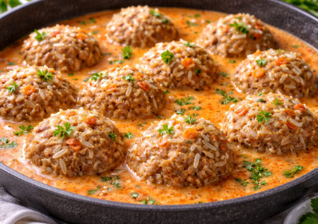 Мясные ежики в подливе: сразу и мясо, и гарнир — ароматная сметанная заливка, от которой не оторваться