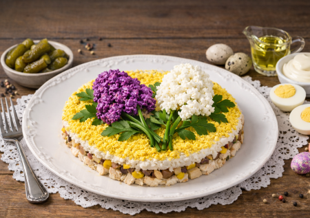 На Пасху буду готовить «Сирень»: красивый и вкусный салат из простых продуктов