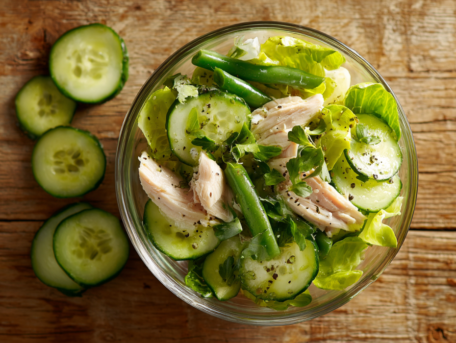 Салат с индейкой и зеленой фасолью