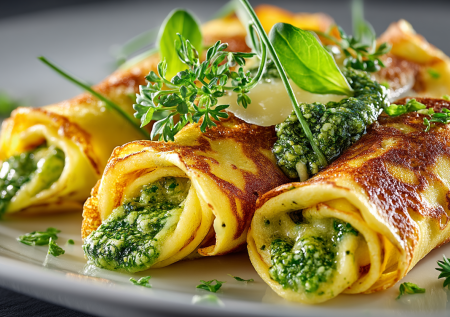 Французская легкость в итальянском стиле — готовлю к завтраку эти омлетные конвертики с песто