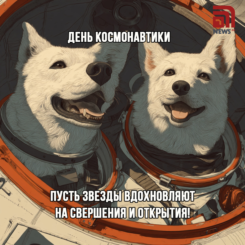 Открытка на День космонавтики онлайн