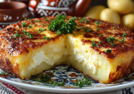 Картофельный пирог с сырной начинкой — нежный, сытный, и ни грамма муки. Находка для Пасхи