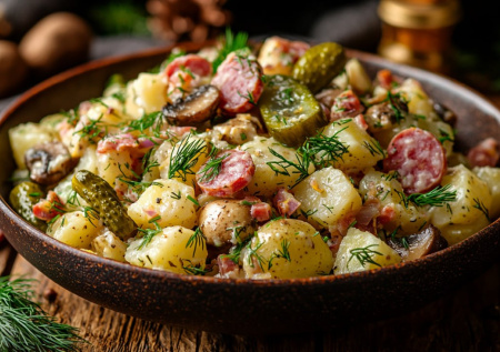 Этот салат заменяет обед: так вкусно сосиски с картошкой я еще не готовила