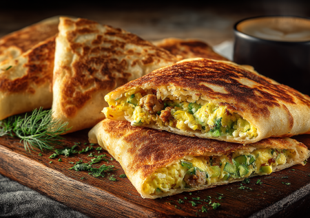 Яичницу больше не делаю: на завтрак готовлю зеленый омлет в хрустящей лепешке — вкусно и необычно