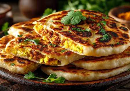 Парата с яичной начинкой — завтрак родом из Индии: семья умоляет приготовить, и я не могу отказать