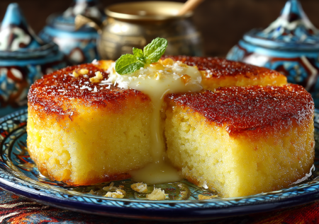 Это восточное чудо готовится на раз-два-три! Арабский манник «Басбуса»: нежнее и сочнее запеканки