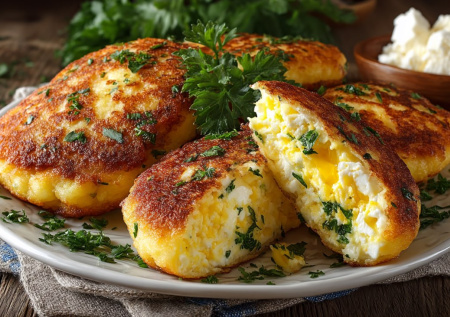 Творожные пирожки — так же просто, как приготовить сырники: 2 брикета творога, яйца и немного муки