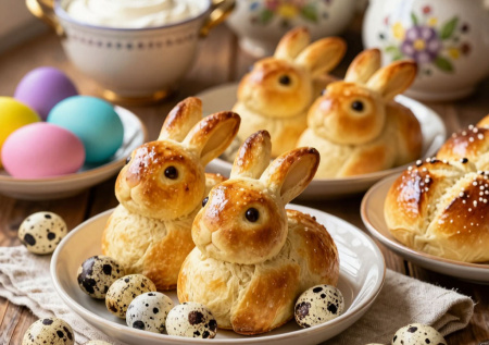 Пасхальные кролики из сдобного теста — моя находка для праздничного стола: нежный символ весны