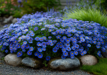 Голубые ромашки, которые цветут все лето компактными кустиками: все соседи обзавидуются