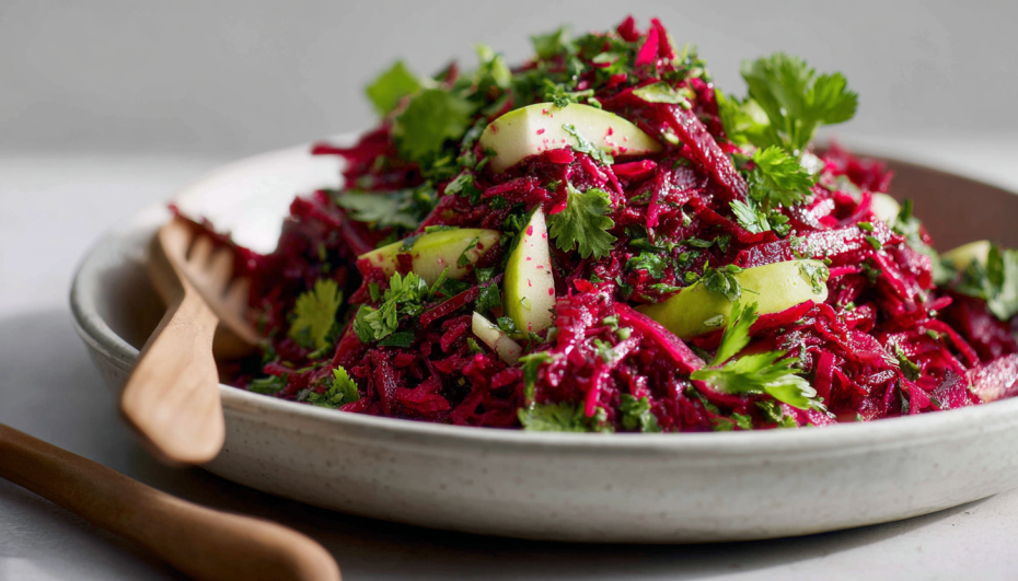 Салат из свеклы с яблоком и зеленью (для похудения и очищения)