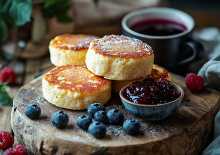 Оладьи творожные, как булочки: пышные и воздушные — на сковородке вырастают моментально
