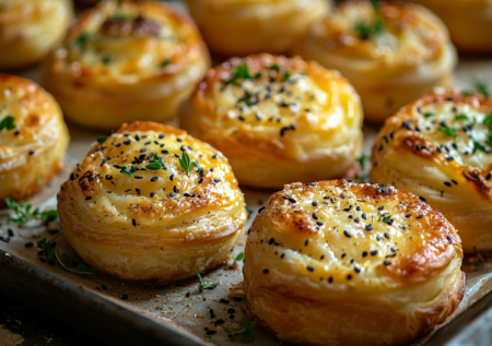 Натираю масло и сразу закручиваю — сырные вертушки на завтрак. Мягкие, слоеные и очень вкусные