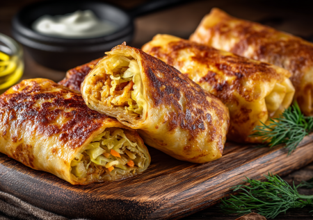 Забыла о лепке: эти пирожки-рулетики с капустой готовятся быстрее и проще обычных. Просто завернуть и обжарить