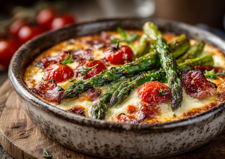 Поймайте вкус весны: запеченная спаржа с моцареллой и томатами — мой секрет вкусной запеканки