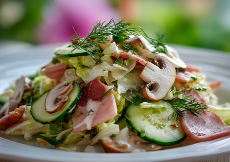 Шинкую пекинку и тру сулугуни — и через 15 минут на столе салат «Хрустяшка»: простой и вкусный