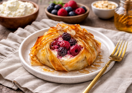 Один раз купила тесто фило: теперь эти ленивые слойки готовлю постоянно — творожные с ягодами