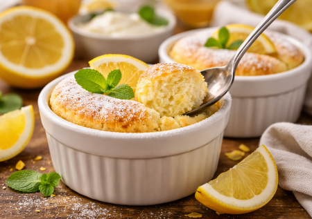 Лимонное суфле из ложки творога — быстрый десерт в духовке. Получается воздушнее облака, а калорий почти нет