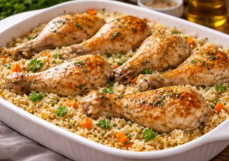 Ужин без лишней возни — курица с рисом в духовке. Все смешал — и готово, а вкус как у плова