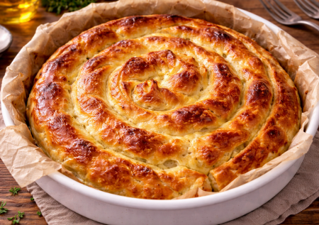 Беру 2 лаваша и пачку фарша: пирог «Улитка» с заливкой — быстро и невероятно вкусно