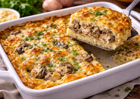 Мну картошку прямо в мундире: модный жюльен в картофельной основе — простой и вкусный пирог