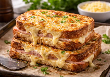 Вместо обычного бутерброда готовлю крок-месье: ресторанный сэндвич из самых обычных продуктов