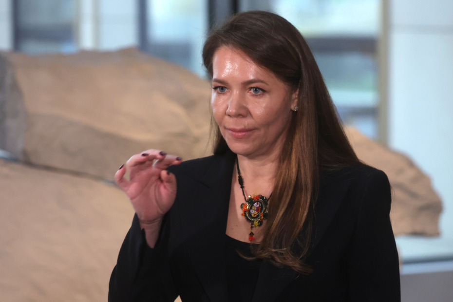 Заместитель мэра Москвы в правительстве Москвы по вопросам социального развития Анастасия Ракова во время открытия выставки современного искусства «Вместе».