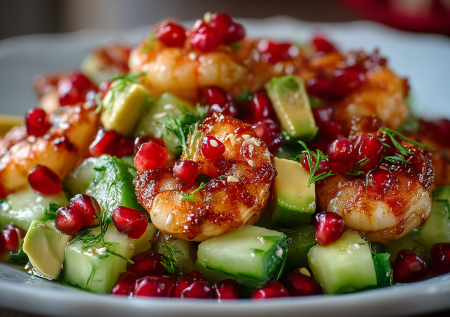 Для этого салата варю только один ингредиент. «Мон Амур» с креветками и гранатом — нежный и вкусный