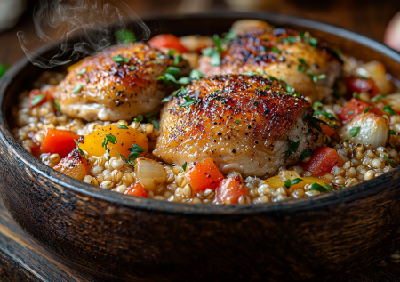 Полюбила перловку благодаря этому рецепту: полноценный ужин с курицей и крупой в одной сковороде