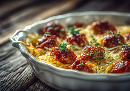 Забудьте о столовских макарошках. Готовим тимбалло: изящную пасту-запеканку с тефтельками в соусе