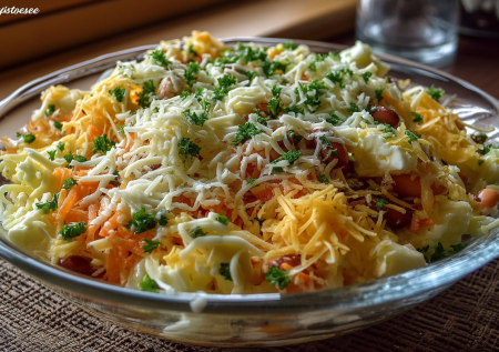 Все на терку — и готово. Салат «Мгновенье» с фасолью и плавлеными сырками — быстро и вкусно