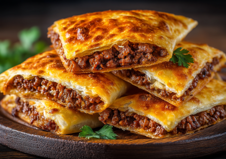 Сочнее беляшей и без хлопот: лепешки с фаршем на слоеном тесте — идеальный ужин для всей семьи