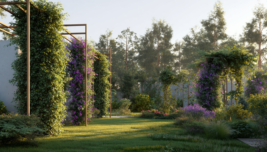 Растения для солнечной стороны: виноград, плющ, клематис, розы
