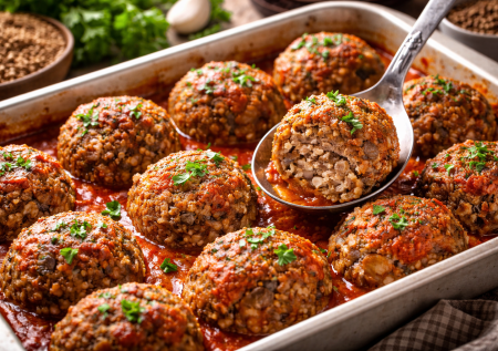 Соединяю гречку и грибы и готовлю тефтели. Без мяса, но сытно, просто и очень вкусно